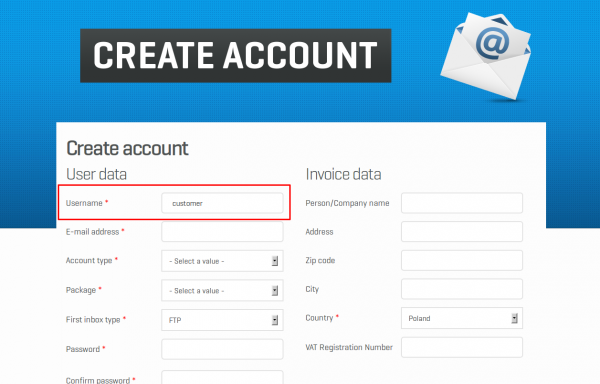 Creating customer account on unistore24.com